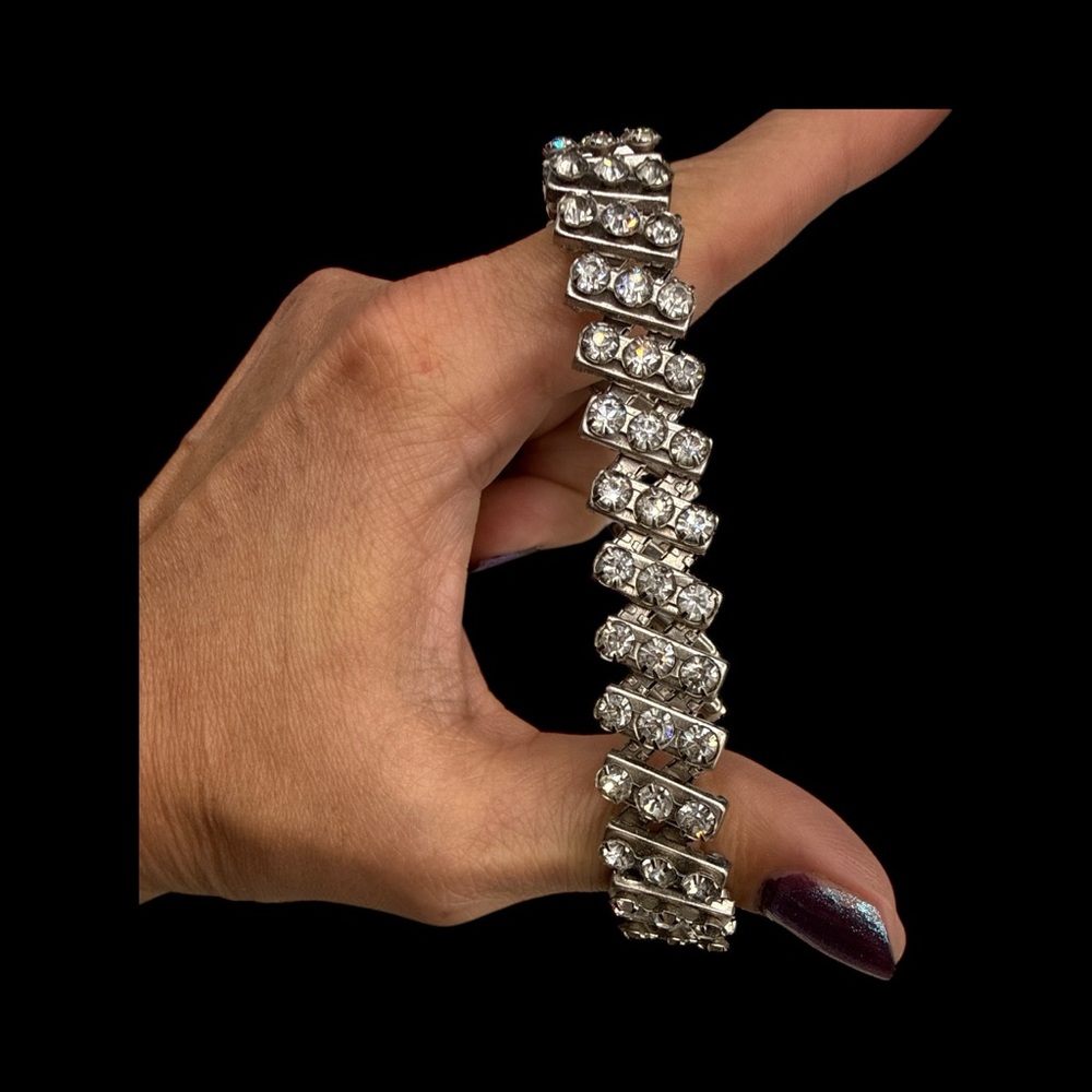Vintage Sterling silver bracelet CZ - Picture 4 of 7